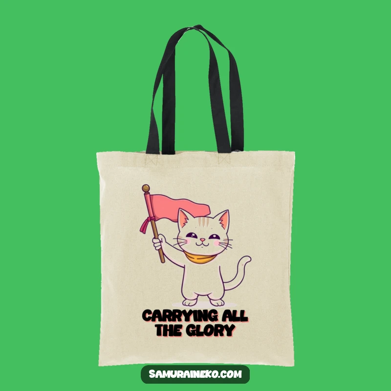 Funny Cat Hero Tote Bag: Durable Feline Banner Carrier - Great Funny Gift!