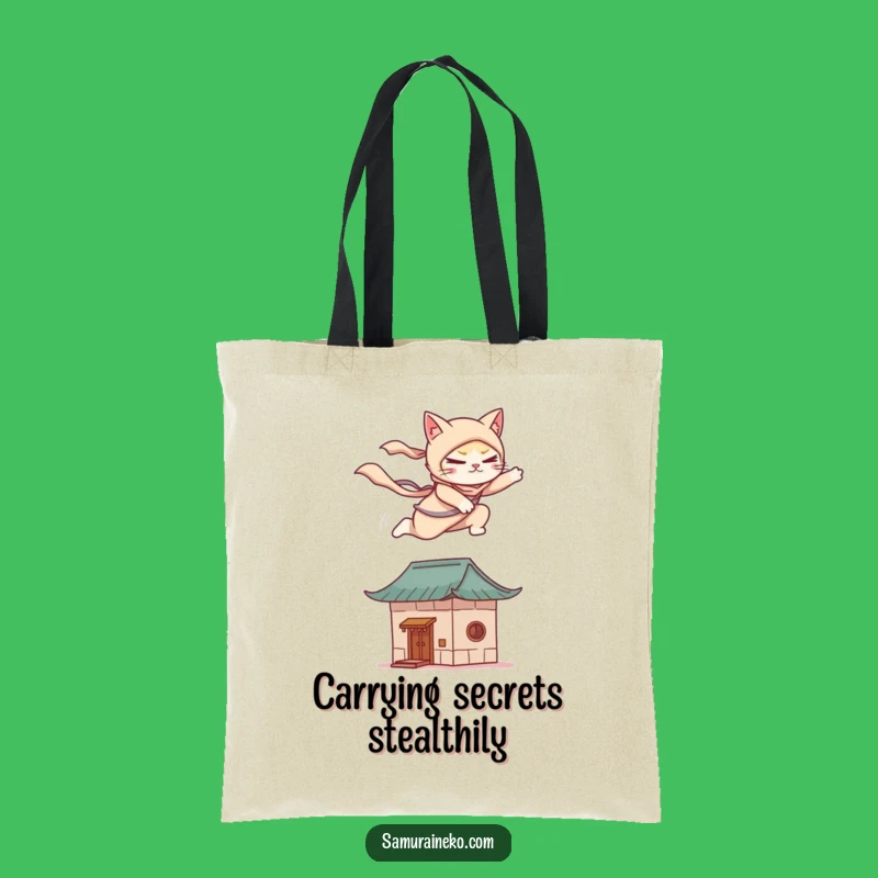 Funny Cat Ninja Tote Bag: Carry Your Stealth & Style