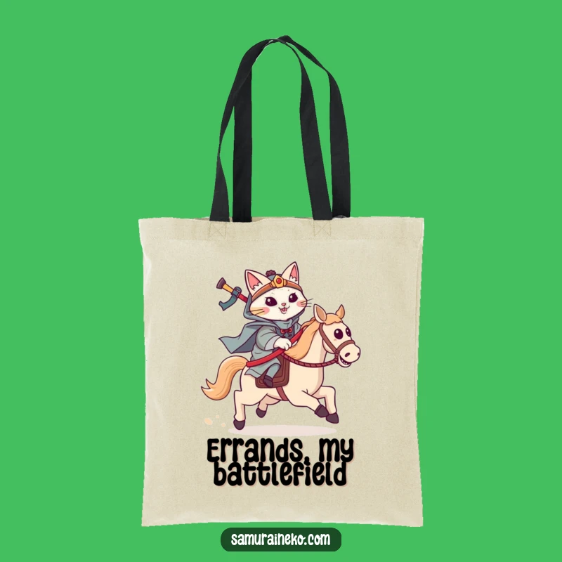 Funny Cat Samurai Hobby Horse Tote Bag: Carry Your Adventures