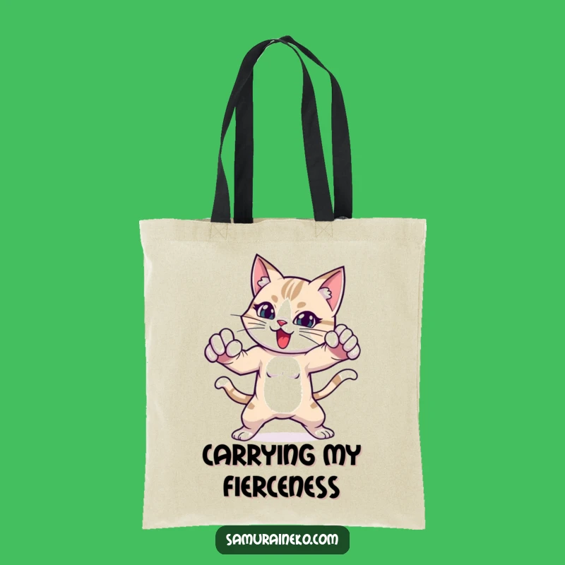 Funny Fighting Cat Tote Bag - Carry Your Fierce Feline Style
