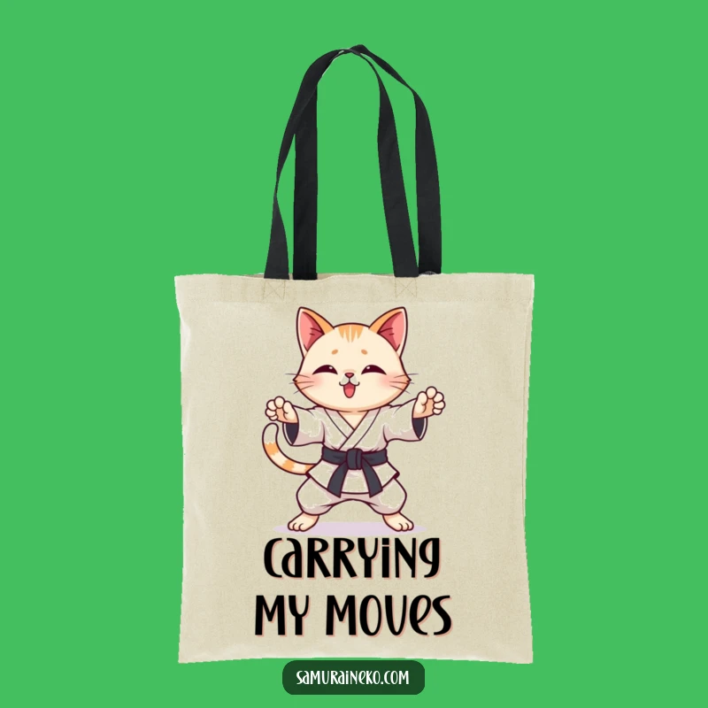 Funny Karate Cat Tote Bag: Carry Your Essentials with Hilarious Martial Arts Style