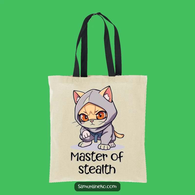 Funny Cat Ninja Tote Bag - Carry Your Secrets with Stealth